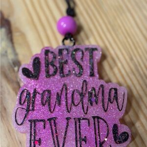 Pink Glitter 'Best Grandma Ever' Car Freshie (Yule Tide Joy)